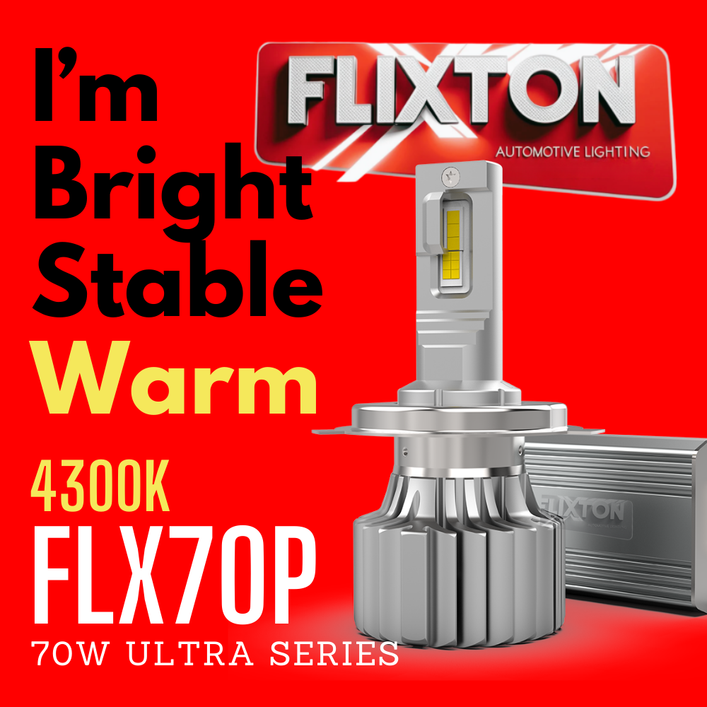 FLIXTON FLX75P PREMIUM SERIES WARM WHITE 70W Per Bulb 140W Pair Headlamp Bulb and Foglamp bulb