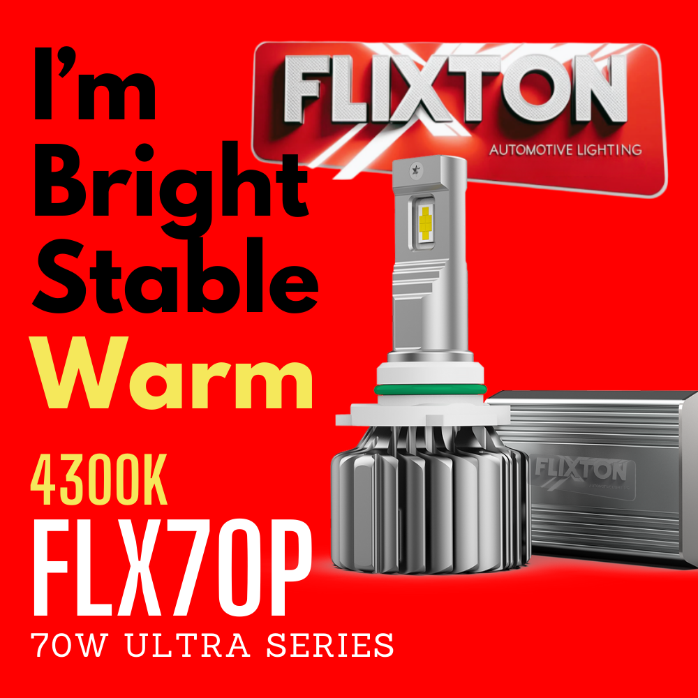 FLIXTON FLX75P PREMIUM SERIES WARM WHITE 70W Per Bulb 140W Pair Headlamp Bulb and Foglamp bulb