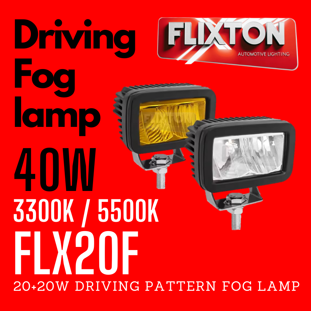 FLIXTON 40W Driving Fog Lamp 12V 20W+20W