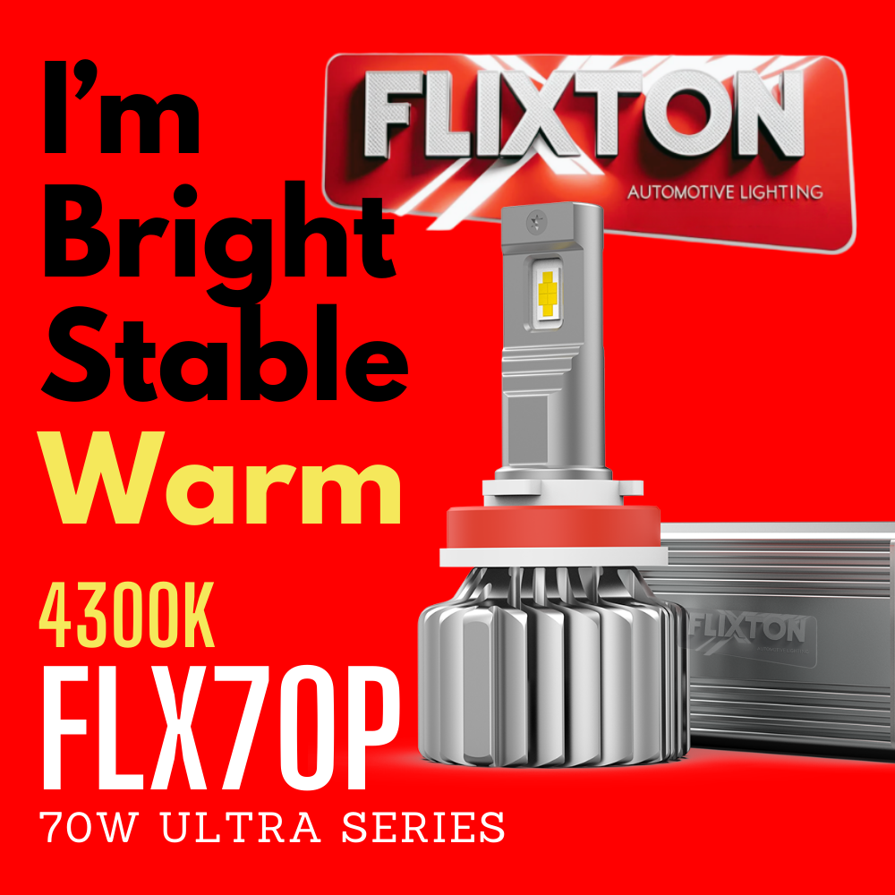 FLIXTON FLX75P PREMIUM SERIES WARM WHITE 70W Per Bulb 140W Pair Headlamp Bulb and Foglamp bulb
