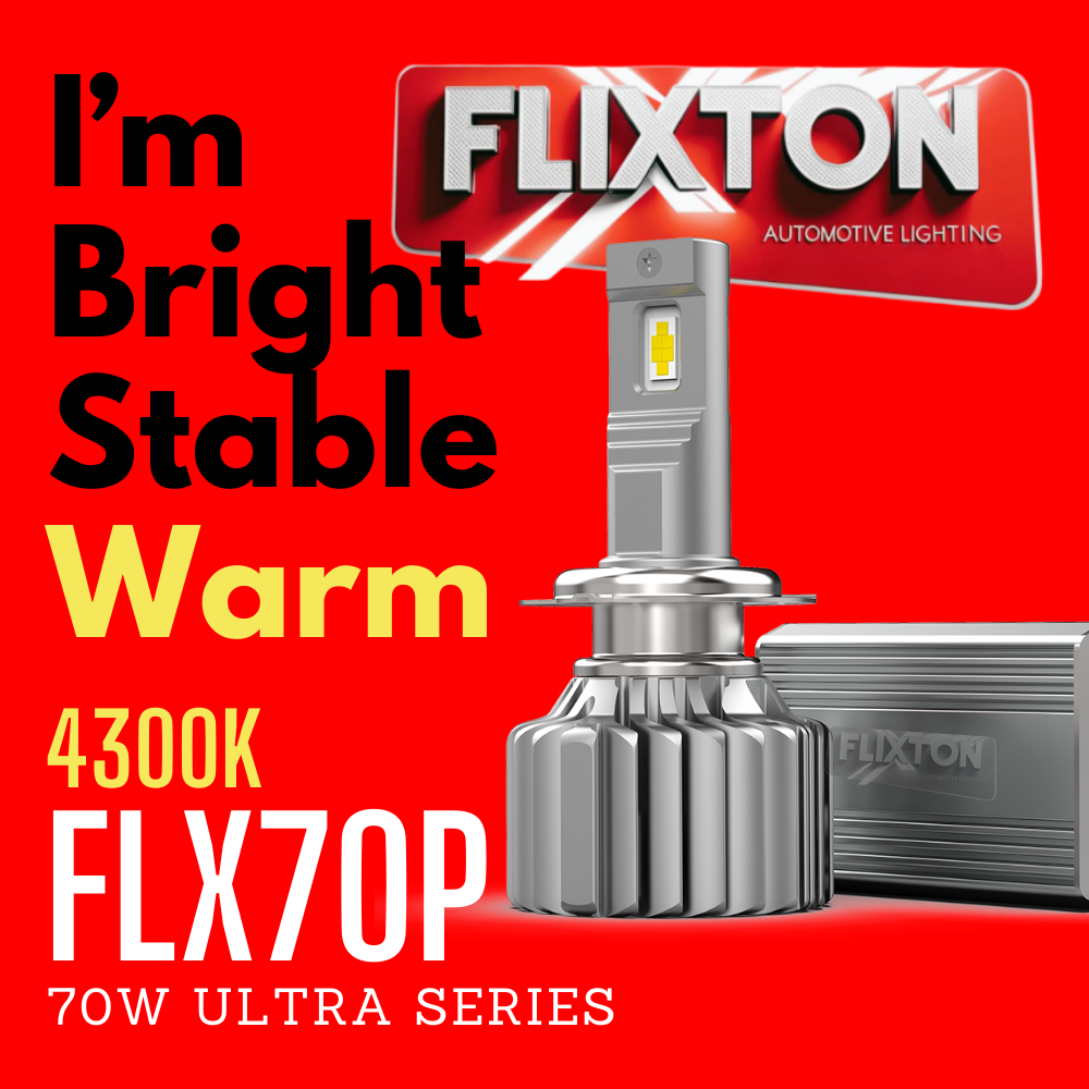 FLIXTON FLX75P PREMIUM SERIES WARM WHITE 70W Per Bulb 140W Pair Headlamp Bulb and Foglamp bulb