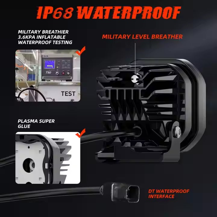 FLIXTON 70W FLX35F Projector Fog Lamp 12V 35W+35W Off-road and touring with harness and switch
